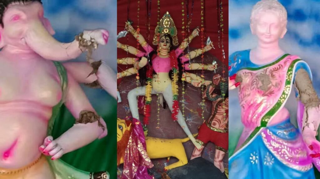 ছবি: বিভিন্ন জেলায় প্রতিমা ভাংচুর।